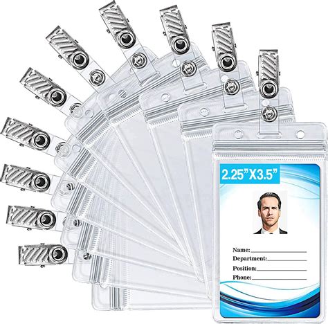 clear rfid badge|Amazon.com: Clear Id Badge Holder.